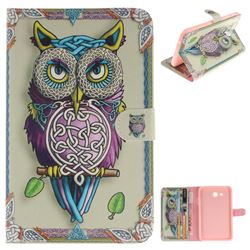 Weave Owl Painting Tablet Leather Wallet Flip Cover for Samsung Galaxy Tab 3 Lite 7.0 T110 T113