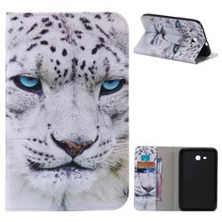 White Leopard Folio Flip Stand Leather Wallet Case for Samsung Galaxy Tab 3 Lite 7.0 T110 T113
