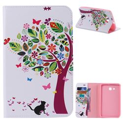 Cat and Tree Folio Flip Stand Leather Wallet Case for Samsung Galaxy Tab 3 Lite 7.0 T110 T113