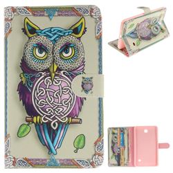 Weave Owl Painting Tablet Leather Wallet Flip Cover for Samsung Galaxy Tab 4 7.0 T230 T231 T235
