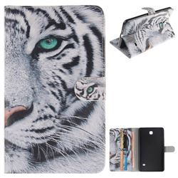 White Tiger Painting Tablet Leather Wallet Flip Cover for Samsung Galaxy Tab 4 7.0 T230 T231 T235