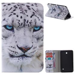 White Leopard Folio Flip Stand Leather Wallet Case for Samsung Galaxy Tab 4 7.0 T230 T231 T235