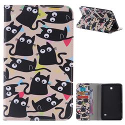 Cute Kitten Cat Folio Flip Stand Leather Wallet Case for Samsung Galaxy Tab 4 7.0 T230 T231 T235