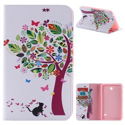 Cat and Tree Folio Flip Stand Leather Wallet Case for Samsung Galaxy Tab 4 7.0 T230 T231 T235
