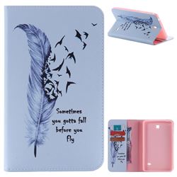 Feather Birds Folio Flip Stand Leather Wallet Case for Samsung Galaxy Tab 4 7.0 T230 T231 T235