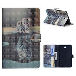 Tiger and Cat 3D Painted Leather Tablet Wallet Case for Samsung Galaxy Tab 4 7.0 T230 T231 T235