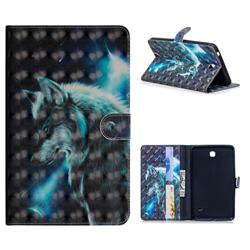 Snow Wolf 3D Painted Leather Tablet Wallet Case for Samsung Galaxy Tab 4 7.0 T230 T231 T235