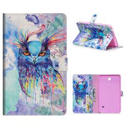Watercolor Owl 3D Painted Leather Tablet Wallet Case for Samsung Galaxy Tab 4 7.0 T230 T231 T235