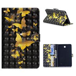 Golden Butterfly 3D Painted Leather Tablet Wallet Case for Samsung Galaxy Tab 4 7.0 T230 T231 T235