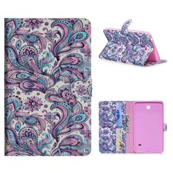 Swirl Flower 3D Painted Leather Tablet Wallet Case for Samsung Galaxy Tab 4 7.0 T230 T231 T235