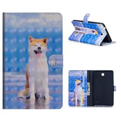 Smiley Shiba Inu 3D Painted Leather Tablet Wallet Case for Samsung Galaxy Tab 4 7.0 T230 T231 T235