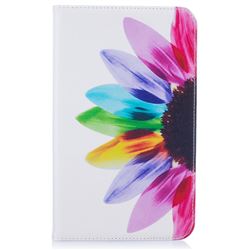 Seven-color Flowers Folio Stand Leather Wallet Case for Samsung Galaxy Tab A 7.0 (2016) T280 T285