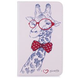 Glasses Giraffe Folio Stand Leather Wallet Case for Samsung Galaxy Tab A 7.0 (2016) T280 T285