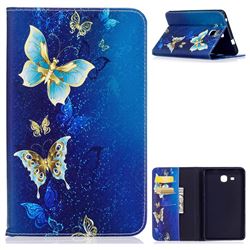 Golden Butterflies Folio Stand Leather Wallet Case for Samsung Galaxy Tab A 7.0 (2016) T280 T285
