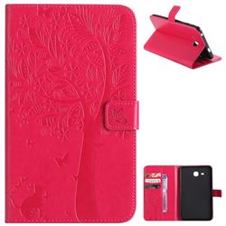 Embossing Butterfly Tree Leather Flip Cover for Samsung Galaxy Tab A 7.0 (2016) T280 T285 - Rose