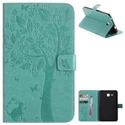 Embossing Butterfly Tree Leather Flip Cover for Samsung Galaxy Tab A 7.0 (2016) T280 T285 - Cyan