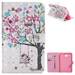 Flower Tree Swing Girl 3D Painted Tablet Leather Wallet Case for Samsung Galaxy Tab A 7.0 (2016) T280 T285