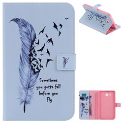 Feather Birds Folio Flip Stand Leather Wallet Case for Samsung Galaxy Tab A 7.0 (2016) T280 T285