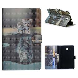 Tiger and Cat 3D Painted Leather Tablet Wallet Case for Samsung Galaxy Tab A 7.0 (2016) T280 T285