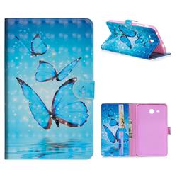 Blue Sea Butterflies 3D Painted Leather Tablet Wallet Case for Samsung Galaxy Tab A 7.0 (2016) T280 T285