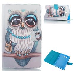 Sweet Gray Owl Folio Stand Leather Wallet Case for Samsung Galaxy Tab A 7.0 (2016) T280 T285