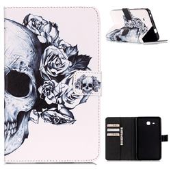 Skull Flower Folio Stand Leather Wallet Case for Samsung Galaxy Tab A 7.0 (2016) T280 T285