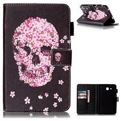 Petals Skulls Folio Stand Leather Wallet Case for Samsung Galaxy Tab A 7.0 (2016) T280 T285