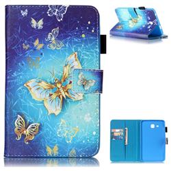 Gold Butterfly Folio Stand Leather Wallet Case for Samsung Galaxy Tab A 7.0 (2016) T280 T285