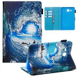 Waves and Sun Matte Leather Wallet Tablet Case for Samsung Galaxy Tab A 7.0 (2016) T280 T285