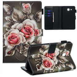 Black Rose Matte Leather Wallet Tablet Case for Samsung Galaxy Tab A 7.0 (2016) T280 T285