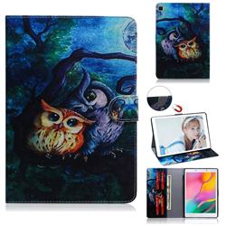 Oil Painting Owl Painting Tablet Leather Wallet Flip Cover for Samsung Galaxy Tab A 8.0 (2019) T290 T295