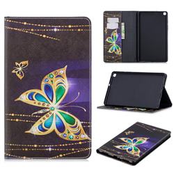 Golden Shining Butterfly Folio Stand Leather Wallet Case for Samsung Galaxy Tab A 8.0 (2019) T290 T295