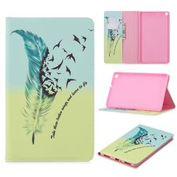 Feather Bird Folio Stand Leather Wallet Case for Samsung Galaxy Tab A 8.0 (2019) T290 T295