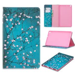 Blue Plum flower Folio Stand Leather Wallet Case for Samsung Galaxy Tab A 8.0 (2019) T290 T295