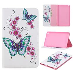 Peach Butterflies Folio Stand Leather Wallet Case for Samsung Galaxy Tab A 8.0 (2019) T290 T295