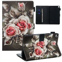 Black Rose Matte Leather Wallet Tablet Case for Samsung Galaxy Tab A 8.0 (2019) T290 T295