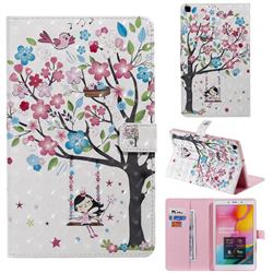 Flower Tree Swing Girl 3D Painted Tablet Leather Wallet Case for Samsung Galaxy Tab A 8.0 (2019) T290 T295
