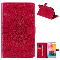 Embossing Sunflower Leather Flip Cover for Samsung Galaxy Tab A 8.0 (2019) T290 T295 - Red