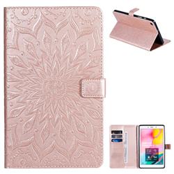 Embossing Sunflower Leather Flip Cover for Samsung Galaxy Tab A 8.0 (2019) T290 T295 - Rose Gold