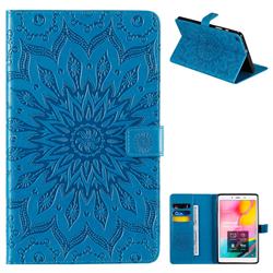 Embossing Sunflower Leather Flip Cover for Samsung Galaxy Tab A 8.0 (2019) T290 T295 - Blue