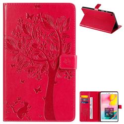 Embossing Butterfly Tree Leather Flip Cover for Samsung Galaxy Tab A 8.0 (2019) T290 T295 - Rose