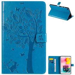 Embossing Butterfly Tree Leather Flip Cover for Samsung Galaxy Tab A 8.0 (2019) T290 T295 - Blue