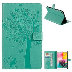 Embossing Butterfly Tree Leather Flip Cover for Samsung Galaxy Tab A 8.0 (2019) T290 T295 - Cyan