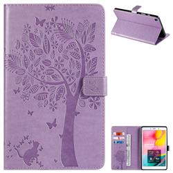 Embossing Butterfly Tree Leather Flip Cover for Samsung Galaxy Tab A 8.0 (2019) T290 T295 - Purple