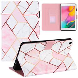 Pink White Stitching Color Marble Leather Flip Cover for Samsung Galaxy Tab A 8.0 (2019) T290 T295