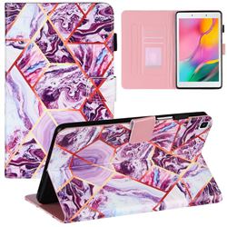 Dream Purple Stitching Color Marble Leather Flip Cover for Samsung Galaxy Tab A 8.0 (2019) T290 T295