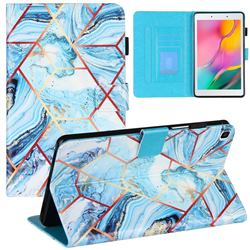 Lake Blue Stitching Color Marble Leather Flip Cover for Samsung Galaxy Tab A 8.0 (2019) T290 T295