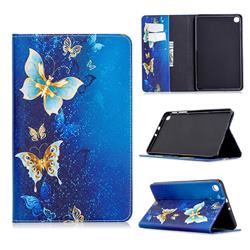 Golden Butterflies Folio Stand Leather Wallet Case for Samsung Galaxy Tab A 8.4 T307