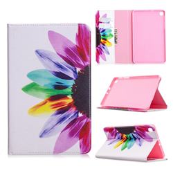 Seven-color Flowers Folio Stand Leather Wallet Case for Samsung Galaxy Tab A 8.4 T307