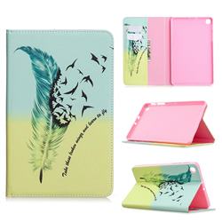 Feather Bird Folio Stand Leather Wallet Case for Samsung Galaxy Tab A 8.4 T307